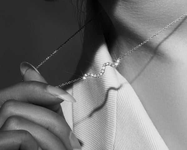 Moment, high jewellery diamond wave necklace by Layla Kaisi Collection