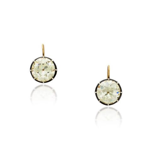 Silver Topped Gold and 20.15ct Diamond Drop Earrings