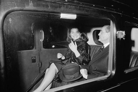Jacqueline Kennedy showing her diamond ring