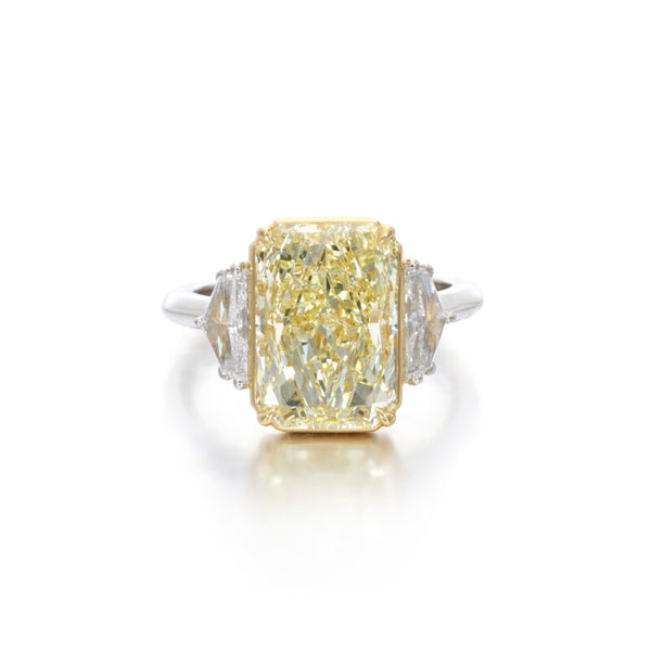 Platinum, Gold, 5.02ct Fancy Yellow Diamond and Diamond Engagement Ring