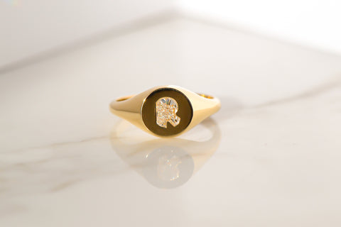 Gold Signet Ring designed by Layla Kaisi Collection