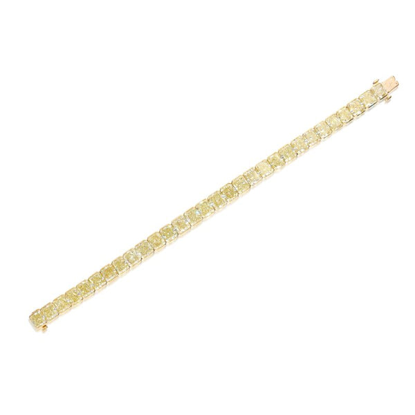 Gold and 43.35ct Yellow Diamond Tennis Bracelet