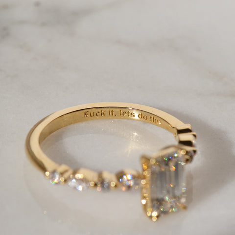 A bespoke engraved ring