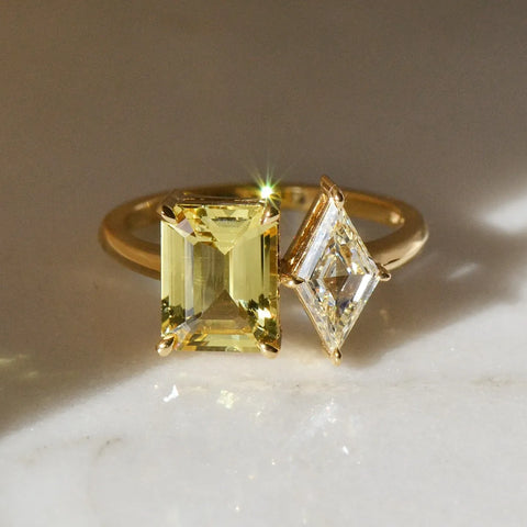 A Toi et Moi ring designed by Layla Kaisi Collection