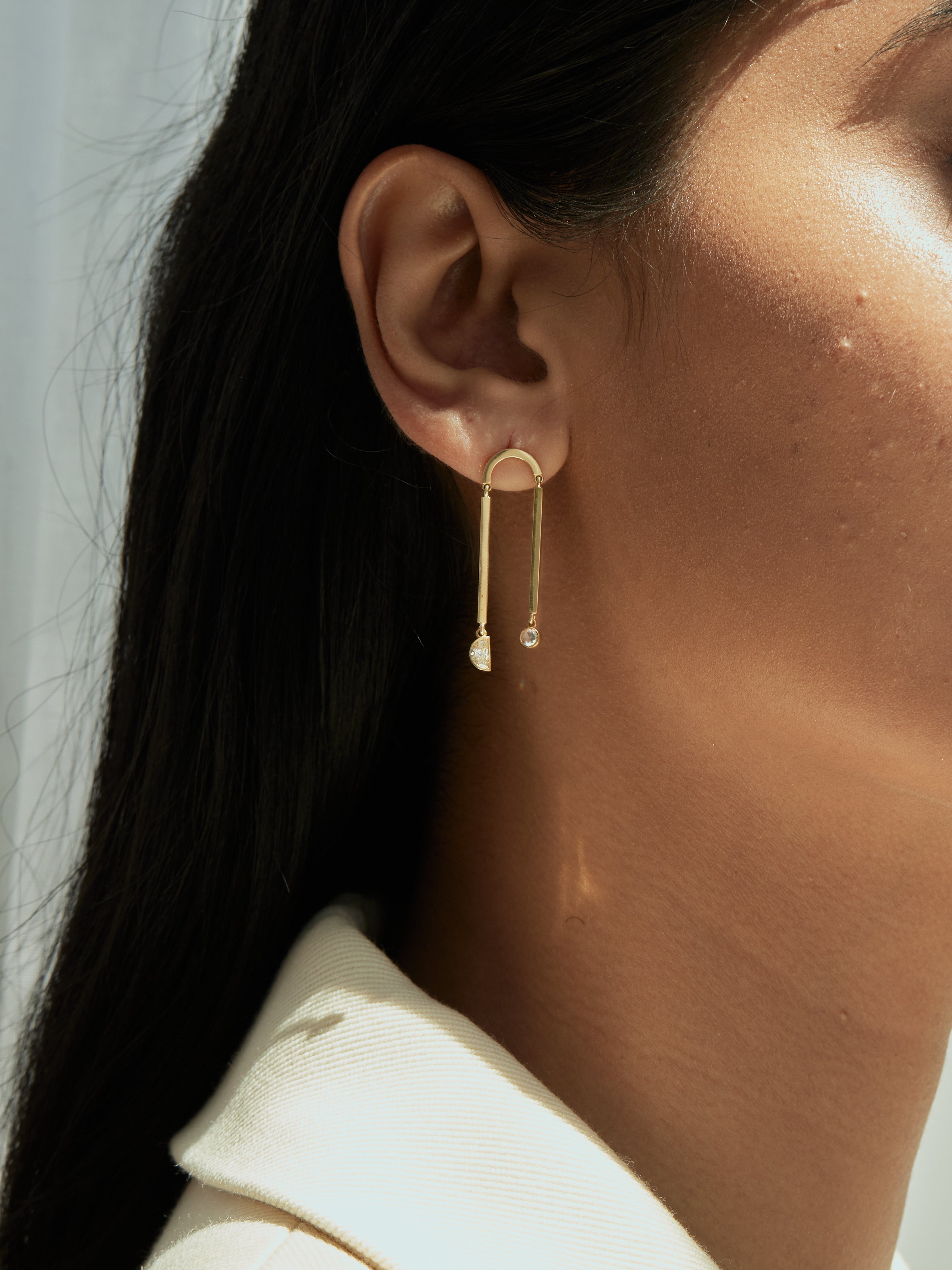 Layla Kaisi wearing a Diamond Stud Drop Earring.