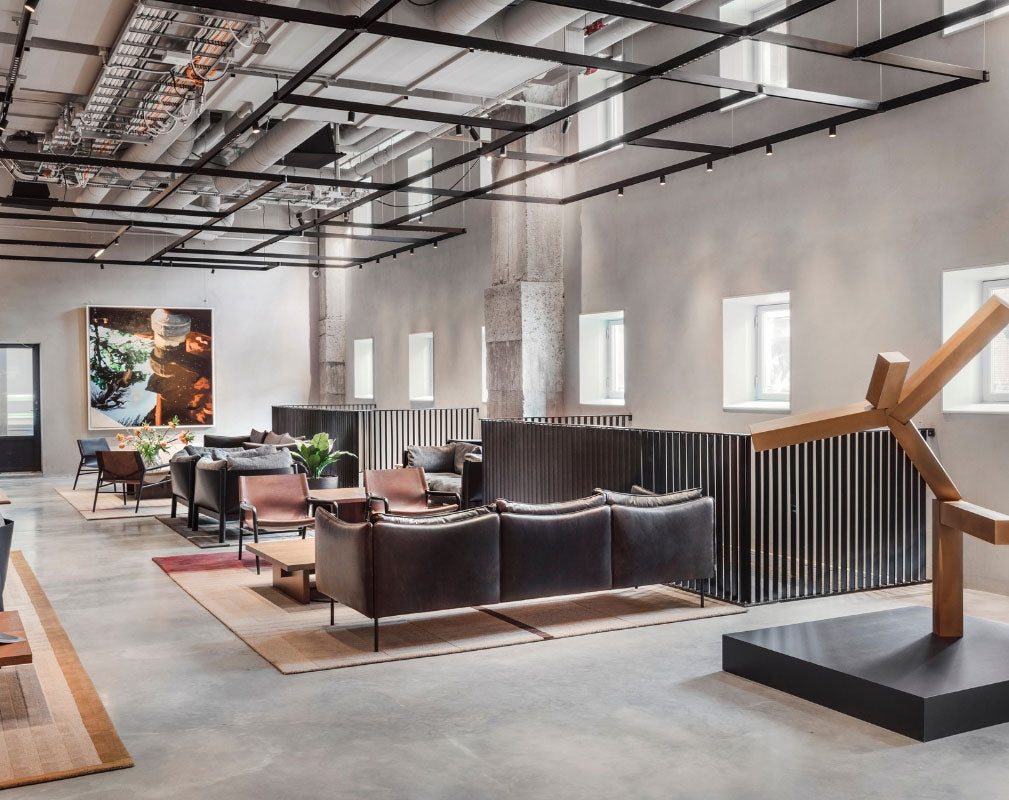 Blique by Nobis is a contemporary design hotel in Stockholm in a converted warehouse - lobby