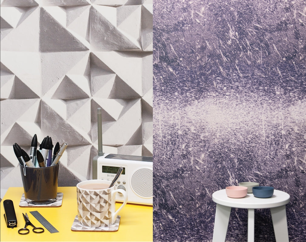 Ella Doran's Geo and Tapias wallpaper designs