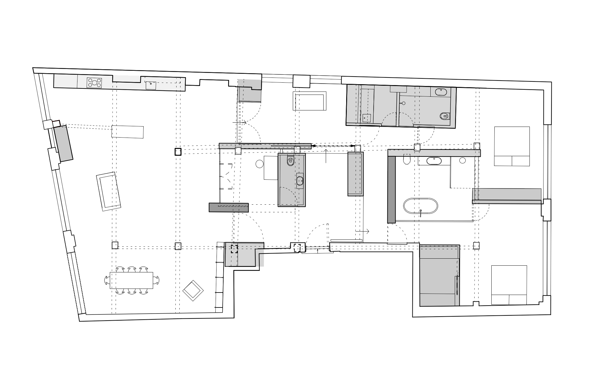 Architectural rawing for a converted warehouse home in Clerkenwell by William Tozer Associates