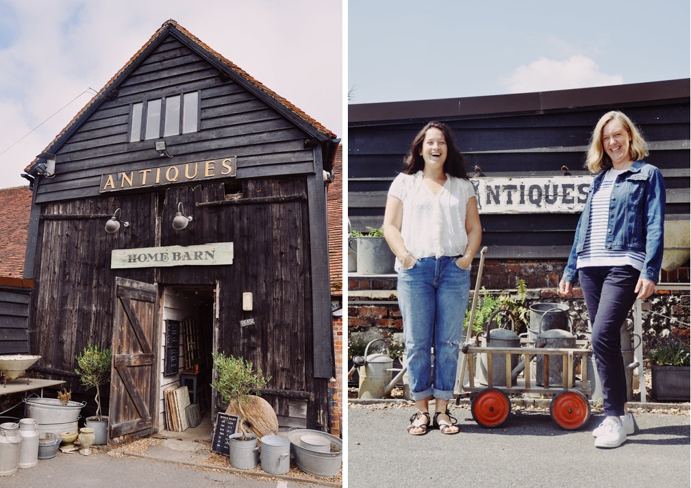 Sally and Sarah Wilkie outside their vintage furniture and interiors shop Home Barn