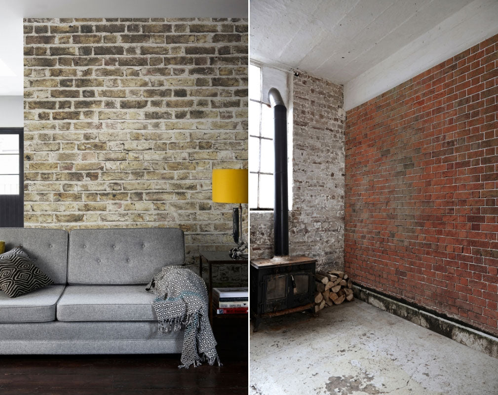 Exposed brick wallpaper from Surface View