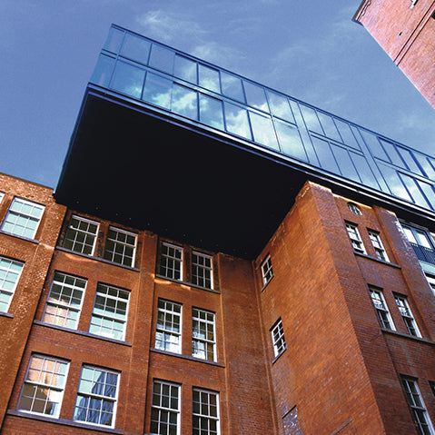 exterior of the jam factory by ian simpson architects brick and glass