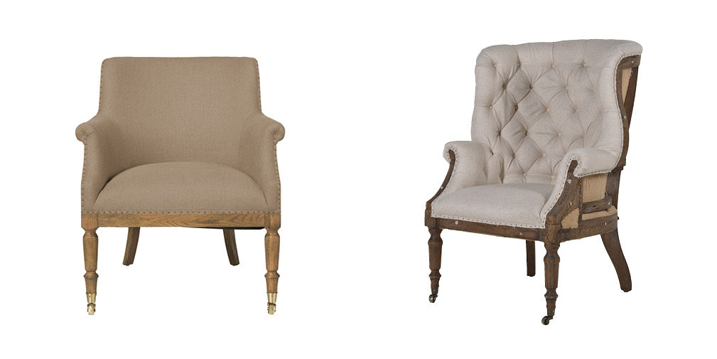 A pair of contemporary deconstructed armchairs
