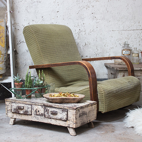 Reading nook styled with vintage mid century furniture from Scaramanga