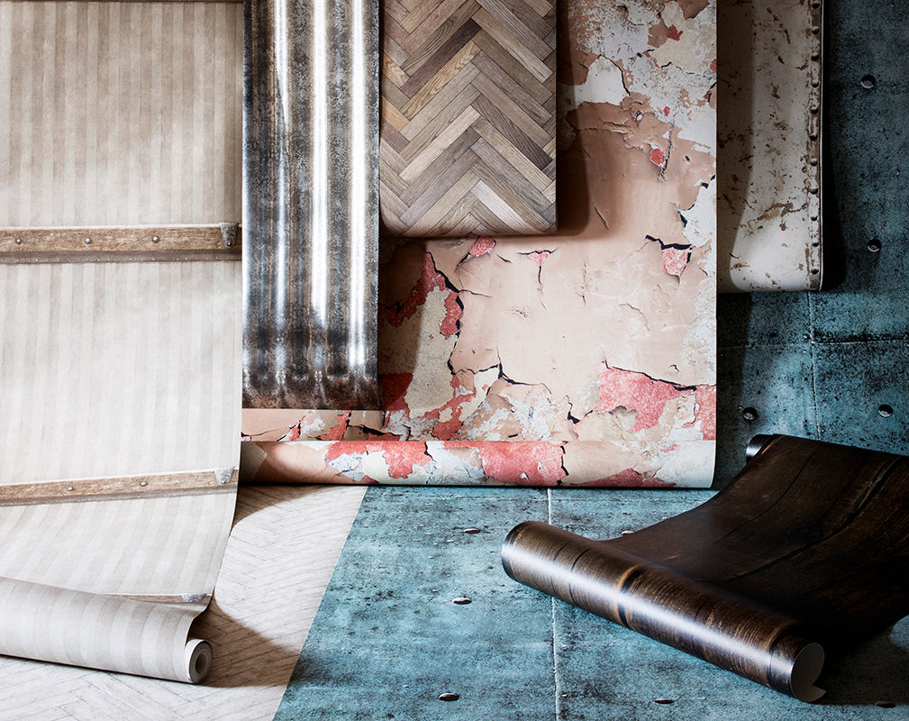 five wow factor wallpapers in industrial style