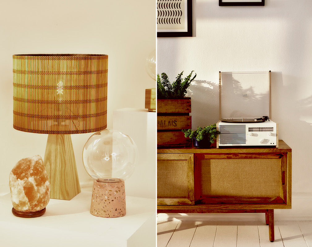 shop rattan, terrazzo and himalayan salt lamps in the new urban outfitters home collection