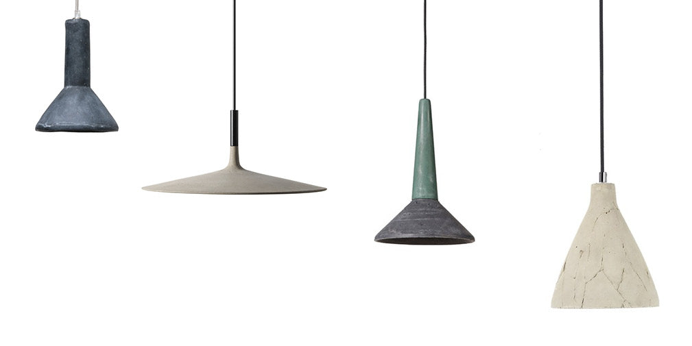 five of the best concrete pendants lamps as featured in warehouse home interior design magazine