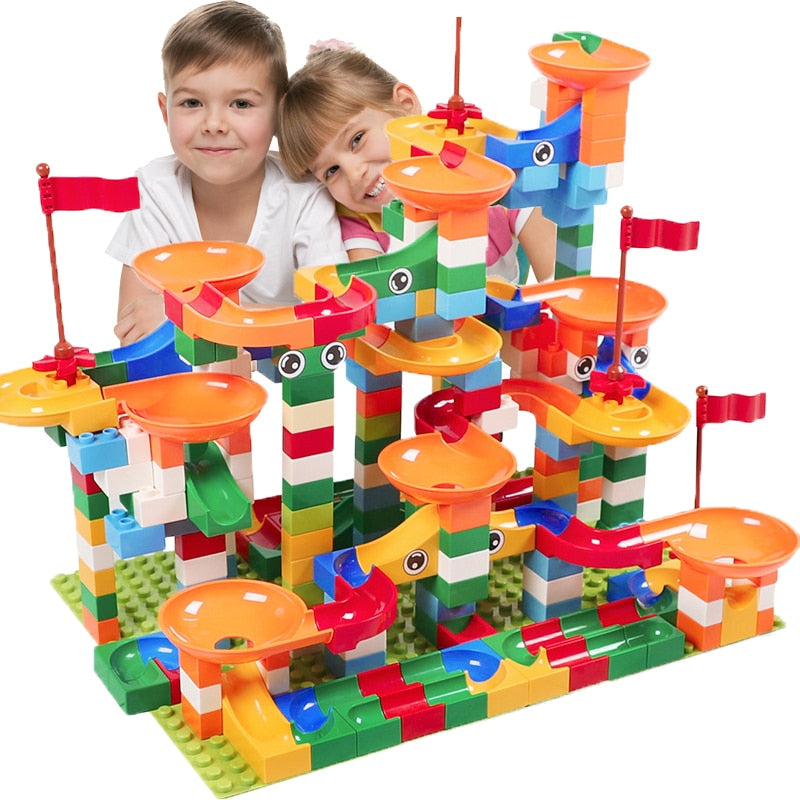 building block marble run