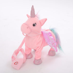 walking unicorn toy with leash