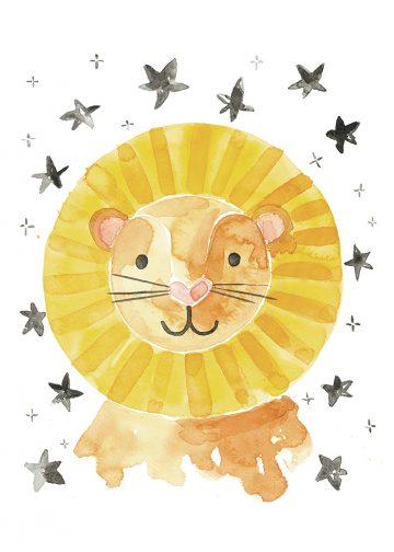 Carte Lion Et Etoiles Lion And Stars Card Boutique Lollipop