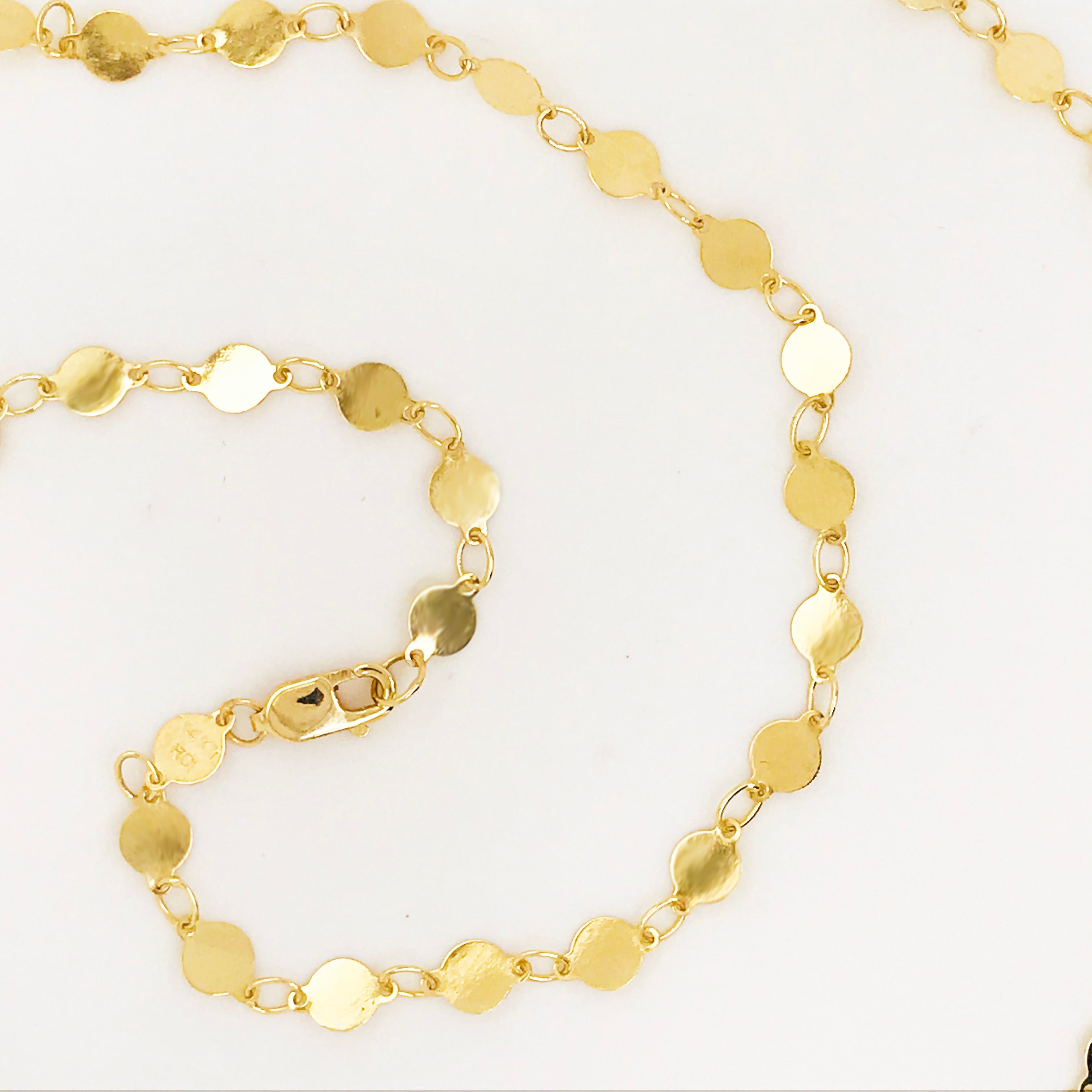 14k gold mirror chain link necklace