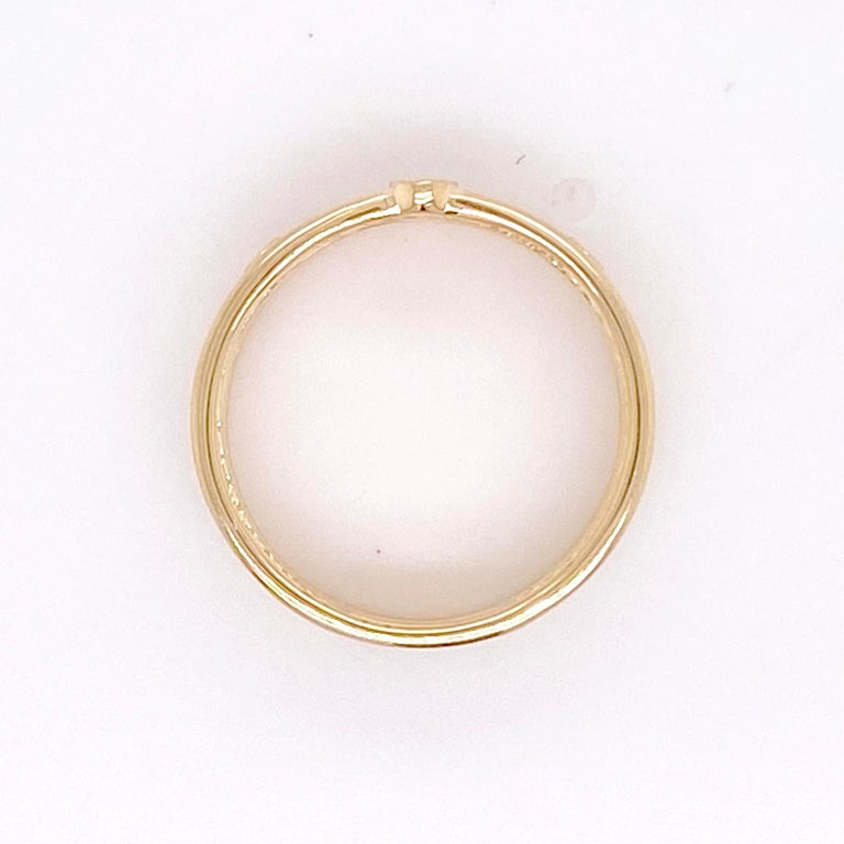 Diamond Layered 14Kt Yellow Gold Band Bezel Set Diamond Station Layered Ring