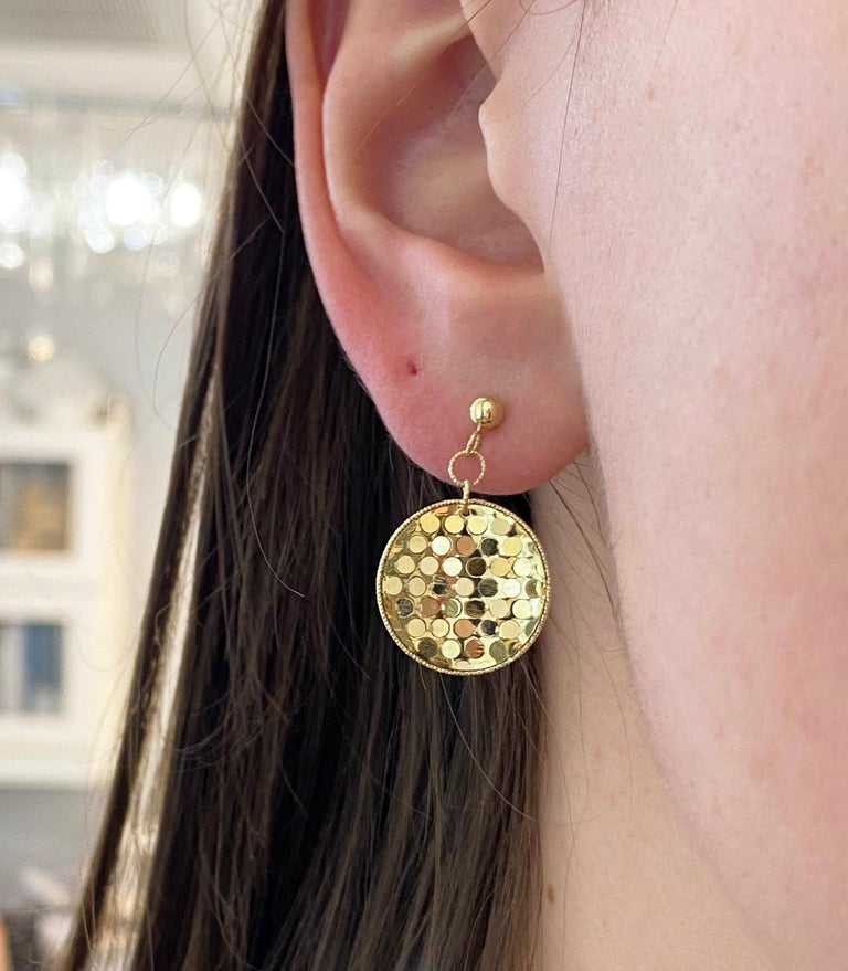 Gold Flower Hoop Earrings, 14K Yellow Gold Small Hoops Petal Design – Five  Star Jewelry Brokers