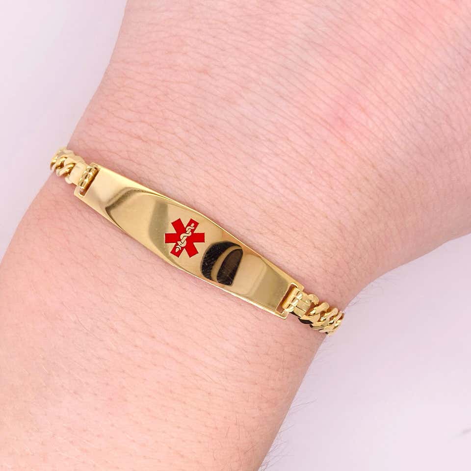 Medical Bracelet with Clasp and Red Symbol