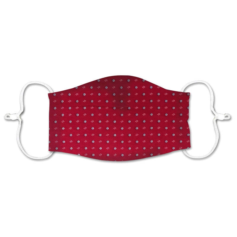 ADULT NON-MEDICAL MASK RED W/GREY DOTS