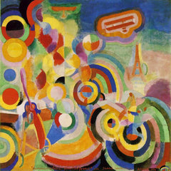 Robert Delaunay, Hommage à Blériot, 1914, Kunstmuseum Basel. Image in public domain.