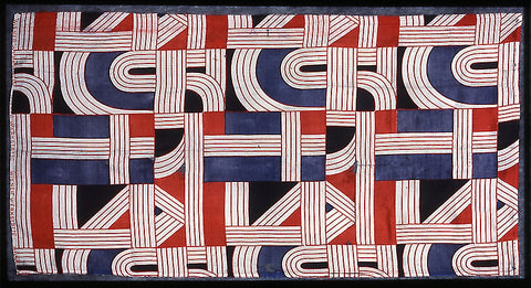 Dress Fabric, “Romulus”, 1928, Designed by Maria Likarz-Strauss; Silk, plain weave, screen printed; 49.3 x 95.3cm (19 3/8 x 37 ½ in); Produced by the Wiener Werkstätte, Vienna, Art Institute of Chicago