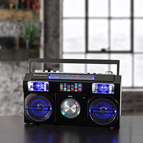 Studebaker 80's Retro Bluetooth Boombox w/Radio, Cassette & CD Player