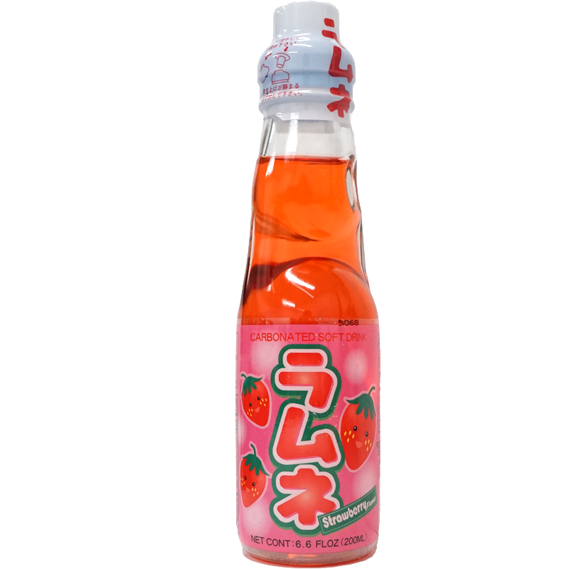 Strawberry Ramune 200ml Carbonate Soft Drink Soda