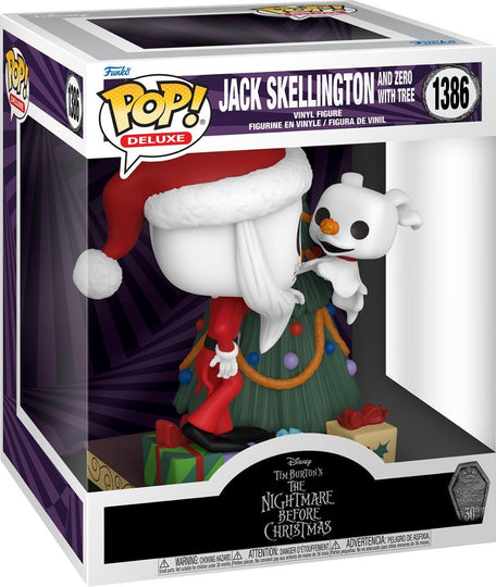 Funko POP! Deluxe: The Nightmare Before Christmas -Christmas Jack Skellington & Zero Vinyl Figure Image 1