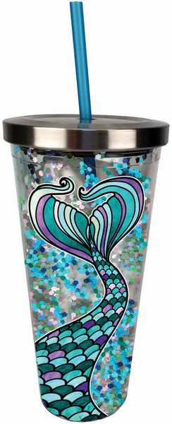 Harry Potter Solemnly Swear Glitter Cup w/Straw, 20 Ounces