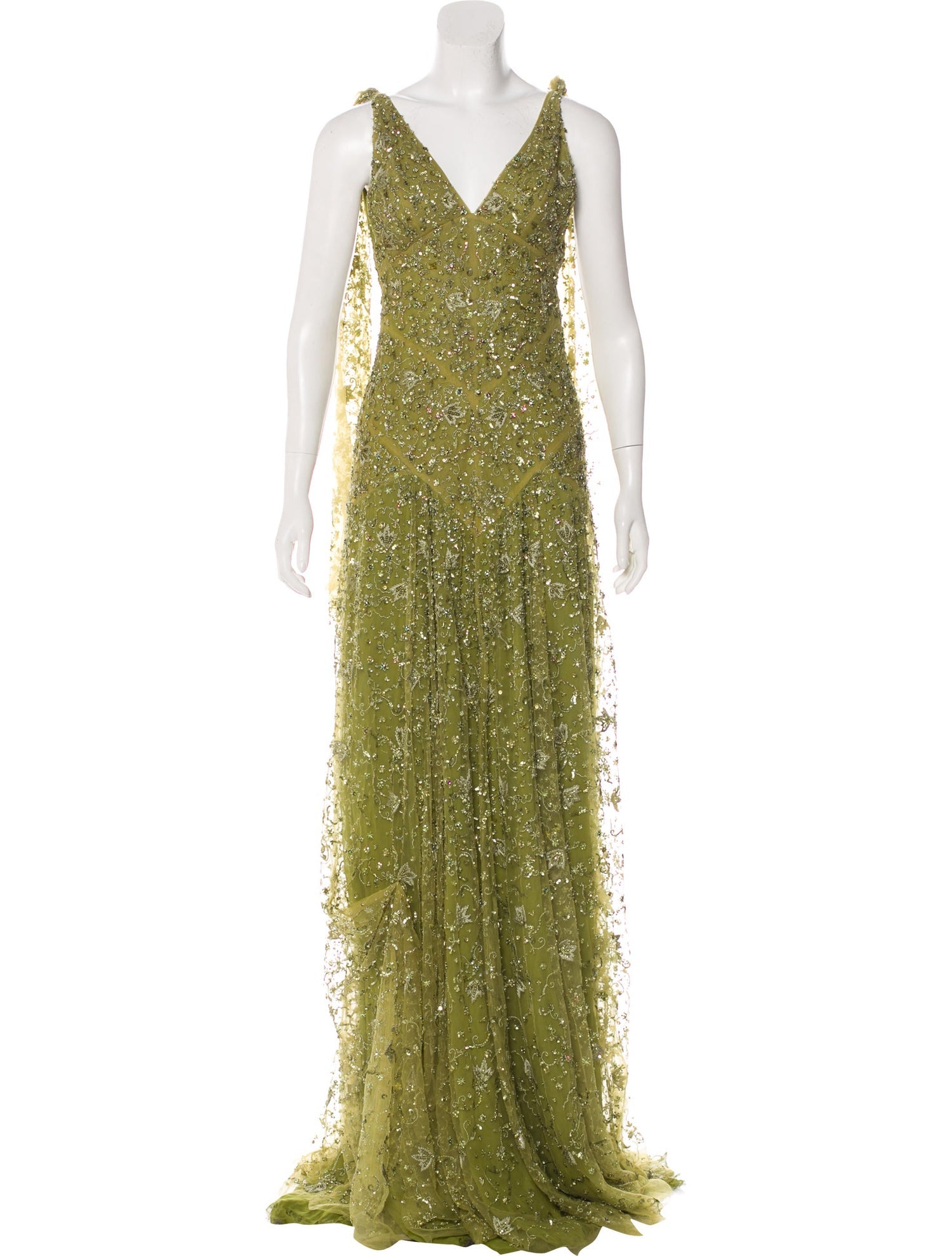 moss green gown