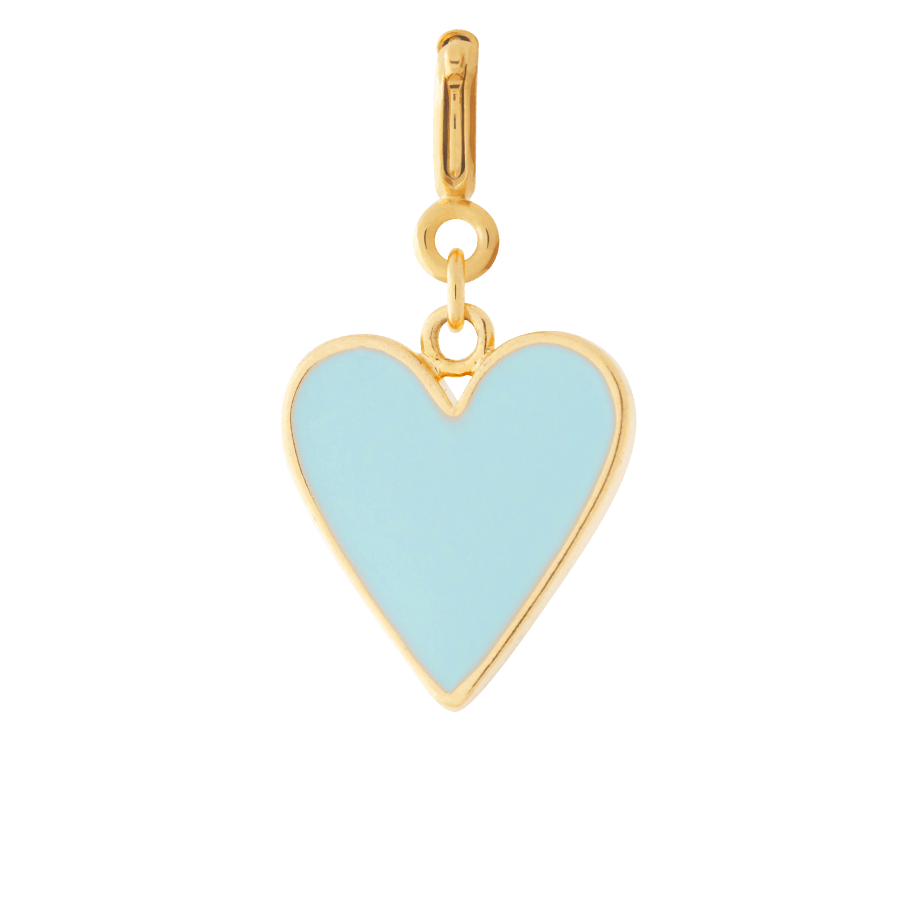 blue heart charm gold enamel charm