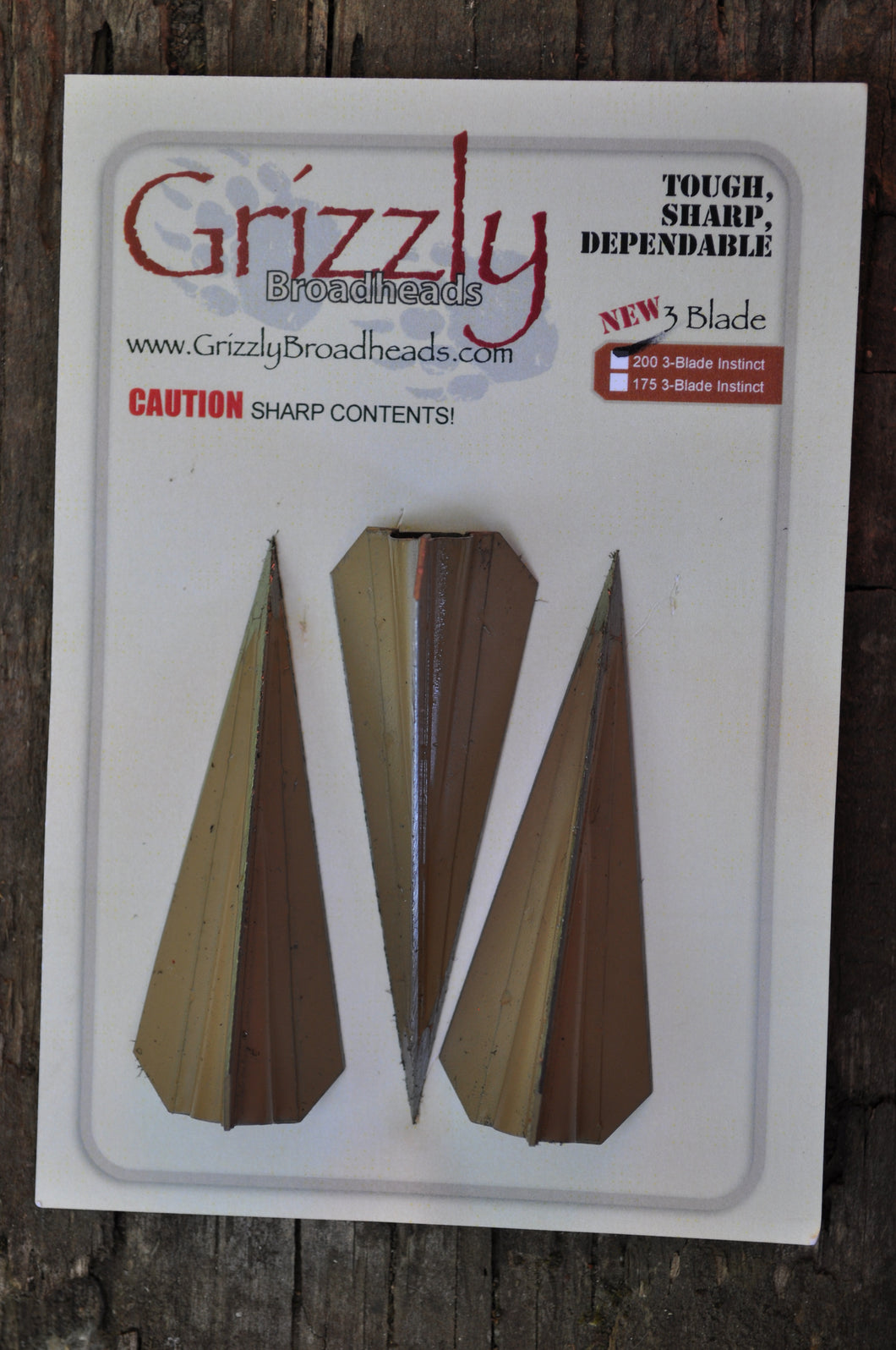 Grizzly Instinct, 3 Blade, Glue On Broadheads Archery Past