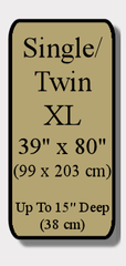 Fits Standard U.S. & Canadian Sizes For Single/Twin XL Beds 39 x 80 inches up to 15 inches deep