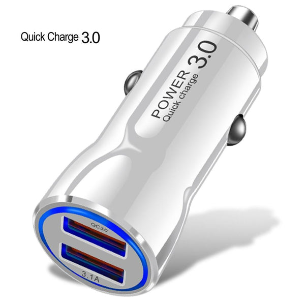 Olaf Car USB Charger Quick Charge 3.0 2.0 Mobile Phone Charger 2 Port USB Fast Car Charger for iPhone Samsung Tablet Car-Charger.