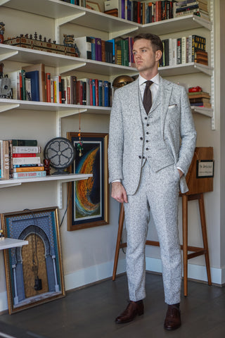 51 Style Talk: David Cox in Light Grey Textured Wool 2-pc Suit