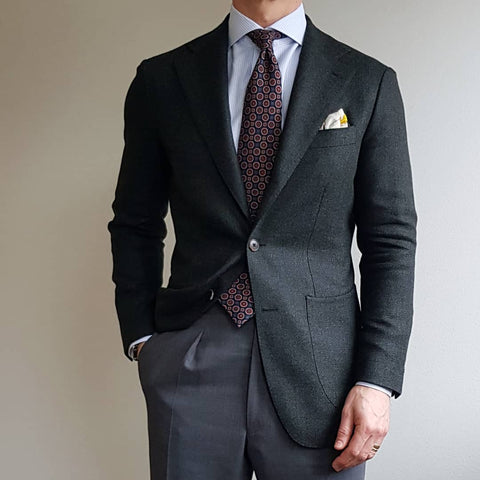 51 Style Talk - Linus Norrbom in Olive Green Suit Jacket Paired with Medium Grey Wool-blend Trousers