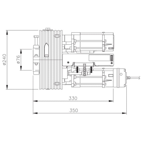 Διαστάσεις διπλού κεντρικού μοτέρ ACM TITAN 240/76 BM E