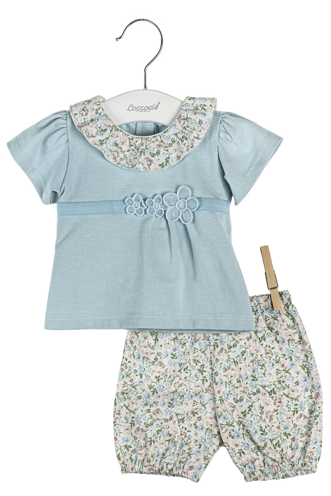 Coccodè "Frieda" Powder Blue Floral Top & Bloomers | iphoneandroidapplications