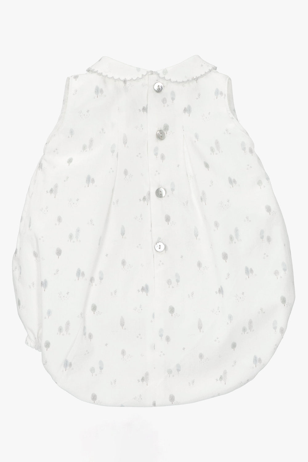 Martín Aranda "Kori" Light Grey Tree Print Smocked Romper | iphoneandroidapplications