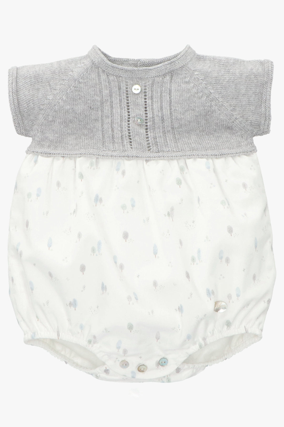 Martín Aranda "Saige" Light Grey Tree Print Romper | iphoneandroidapplications