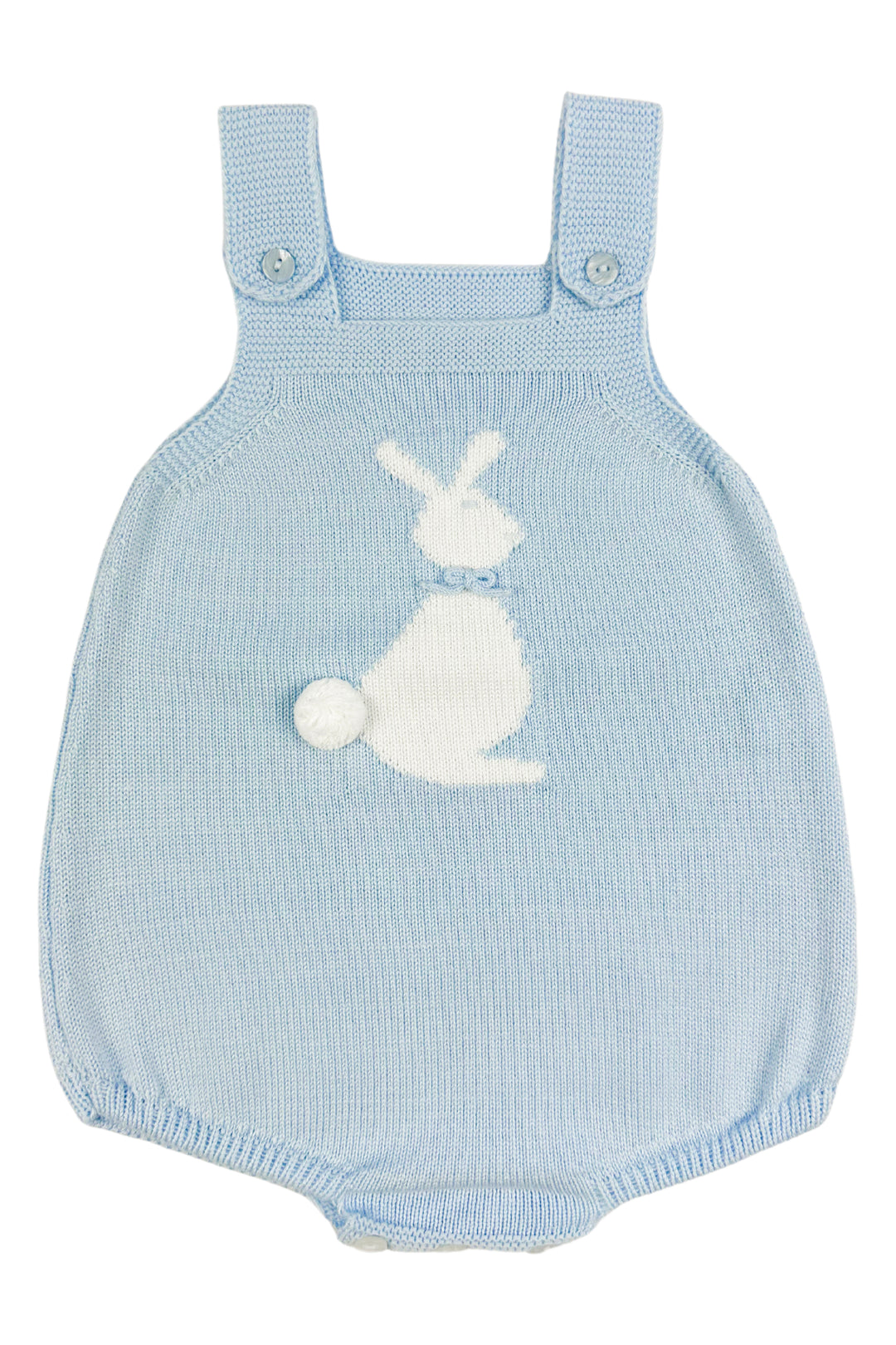 Granlei "Roux" Blue Knit Bunny Dungaree Romper | iphoneandroidapplications