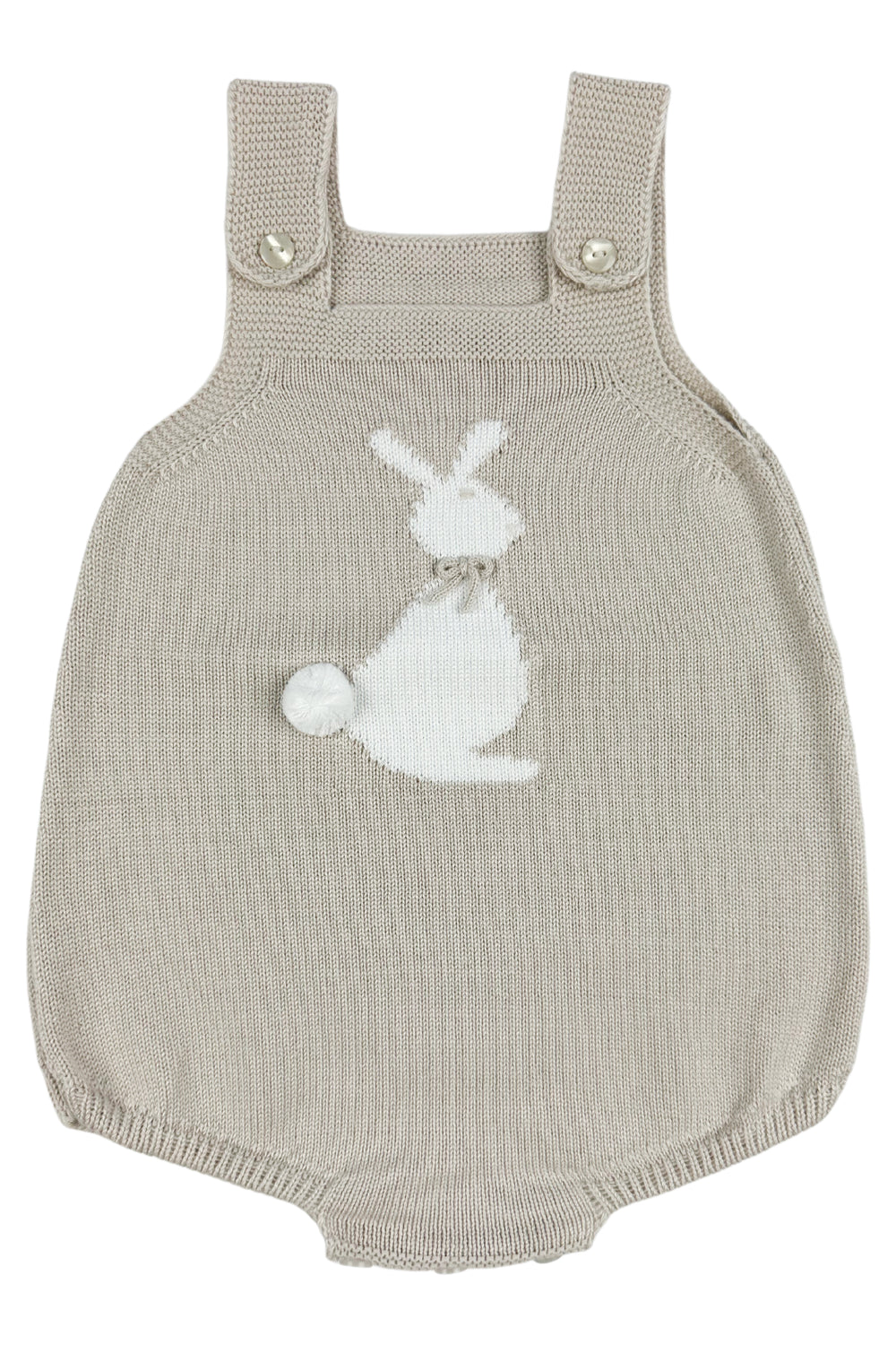 Granlei "Roux" Stone Knit Bunny Dungaree Romper | iphoneandroidapplications