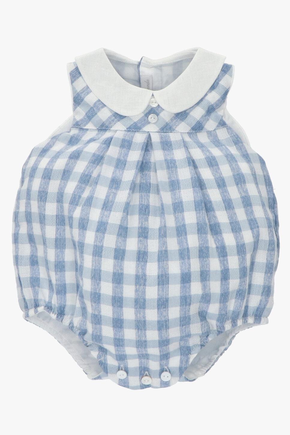 Martín Aranda "Laszlo" French Blue Gingham Romper | iphoneandroidapplications