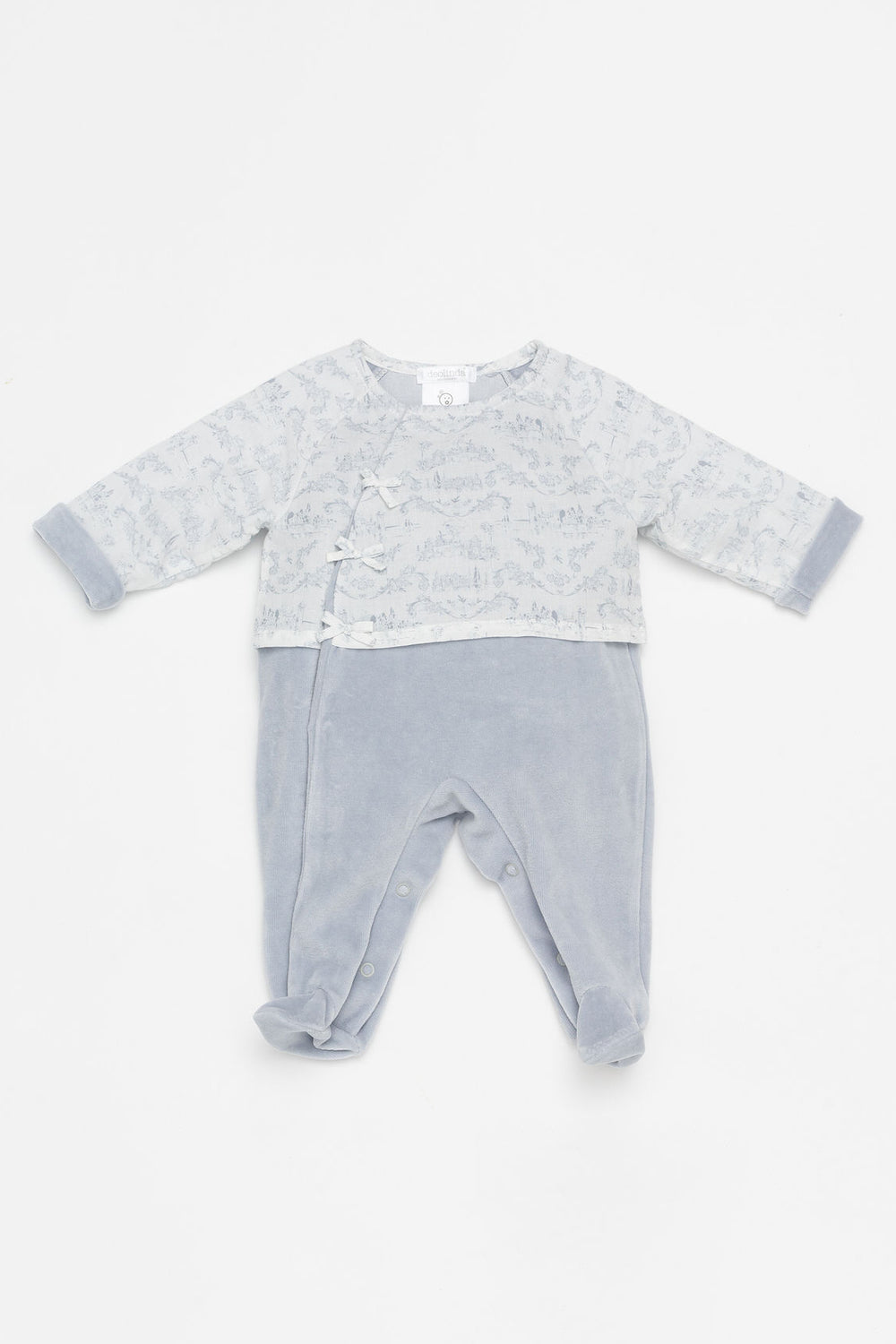 Deolinda "Frankie" Grey Velour Sleepsuit | iphoneandroidapplications