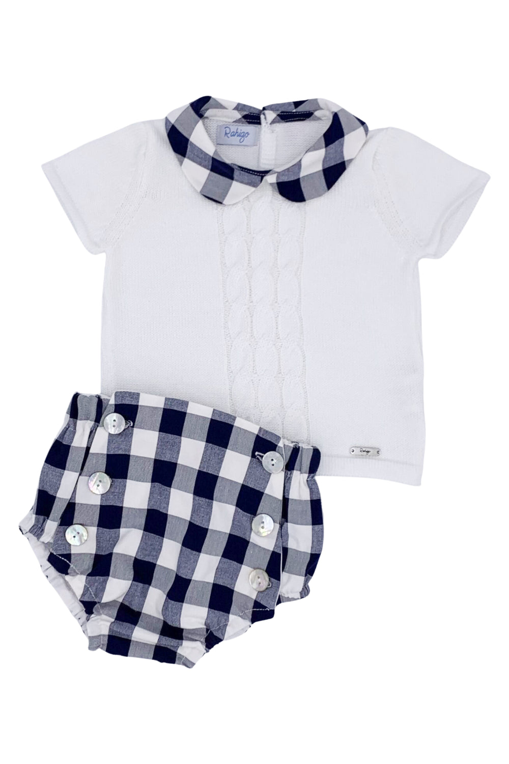 Rahigo "Henry" Navy Gingham Knit Top & Jam Pants | iphoneandroidapplications